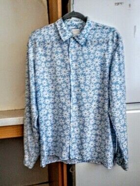Sandro Paris Floral Buttoned Down Shirt Blouse sz XL